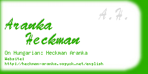 aranka heckman business card